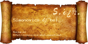 Simonovics Ábel névjegykártya