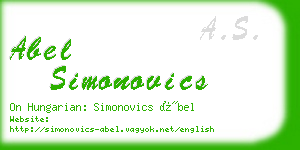 abel simonovics business card